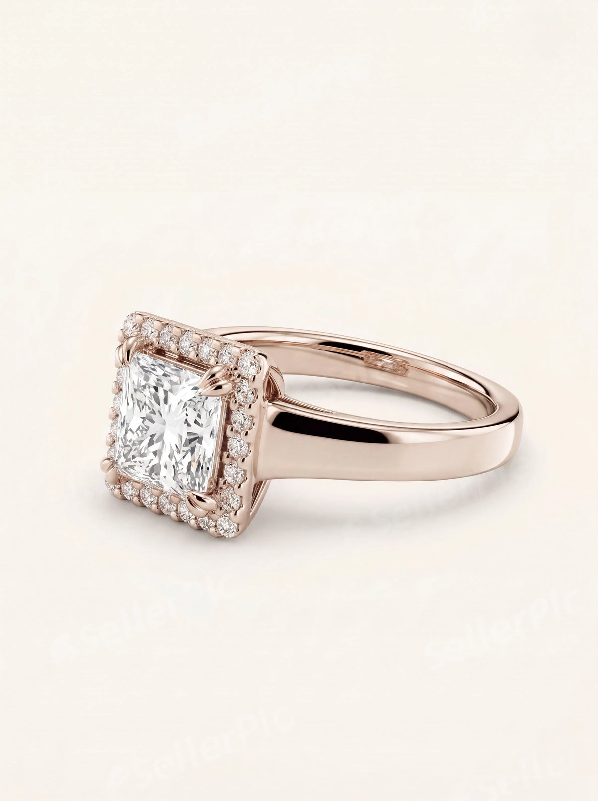 Halo Ring with 2.00 ct Cushion Diamond