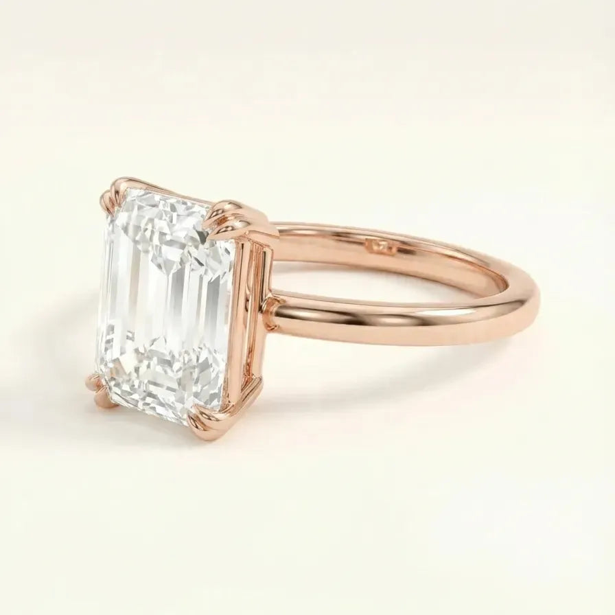Prabangus emerald cut laboratorinio deimanto žiedas