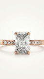 Elegantiškas radiant cut žiedas su milgrain detalėmis