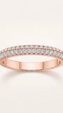 Half Eternity pavé vestuvinis žiedas 0,38 ct su laboratoriniais deimantais iš priekio