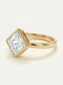 modernus princess cut žiedas