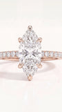 Pavé žiedas su 2,00 ct Marquise deimantu