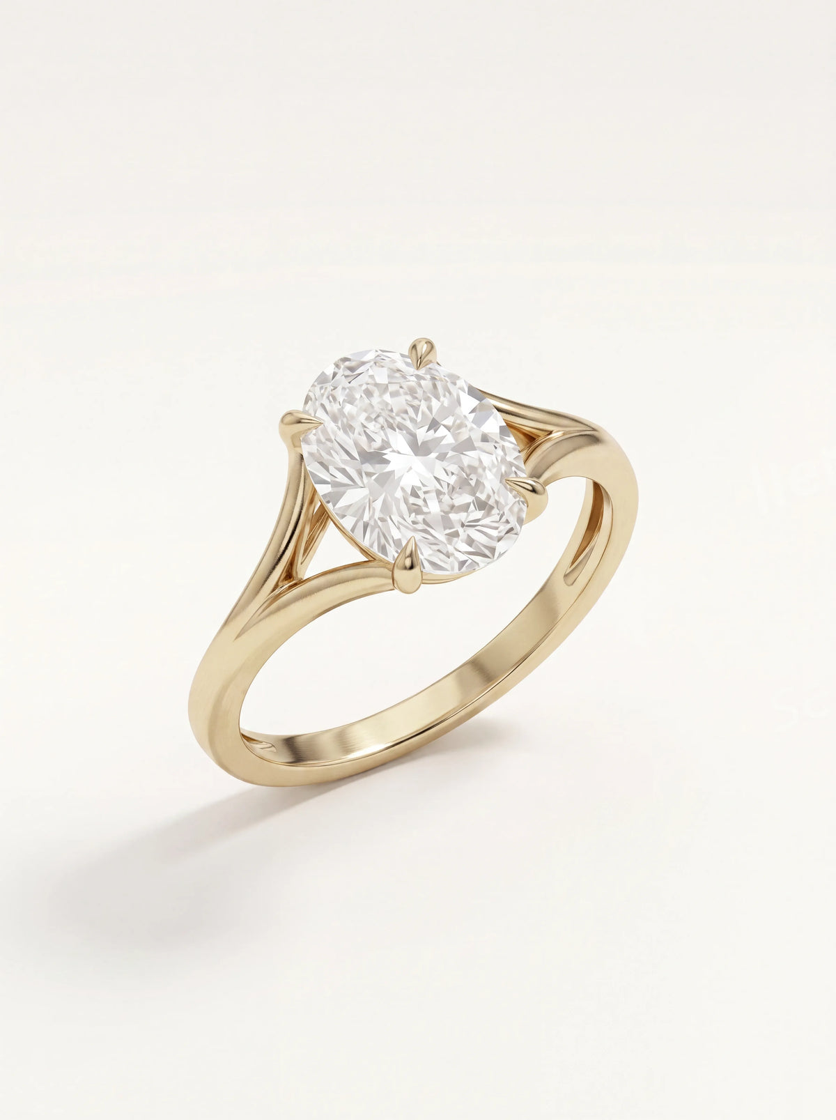 Cathedral Setting Ring with 2.00 ct Oval Diamond