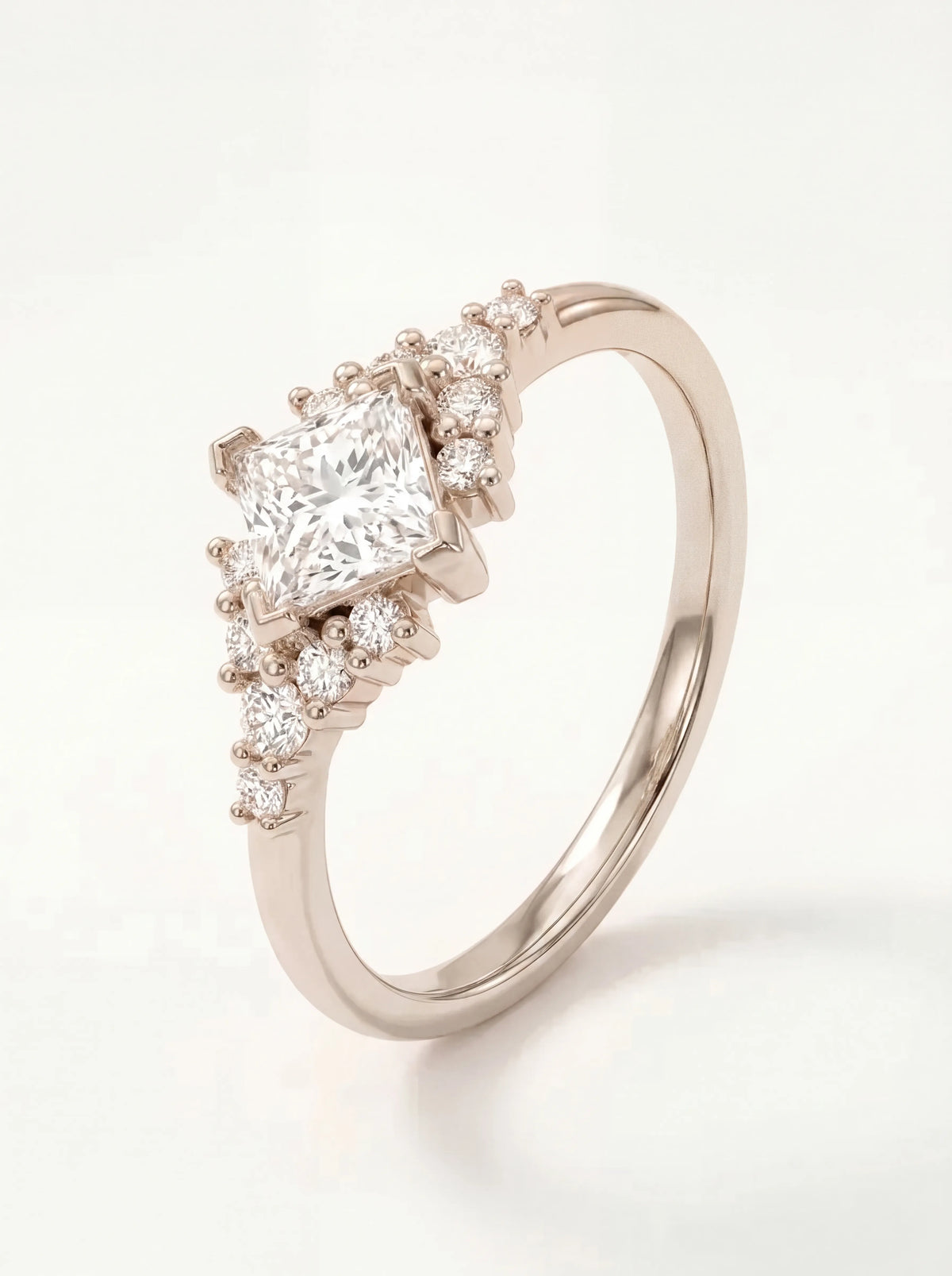 Pavé Ring with 2.00 ct Princess Diamond