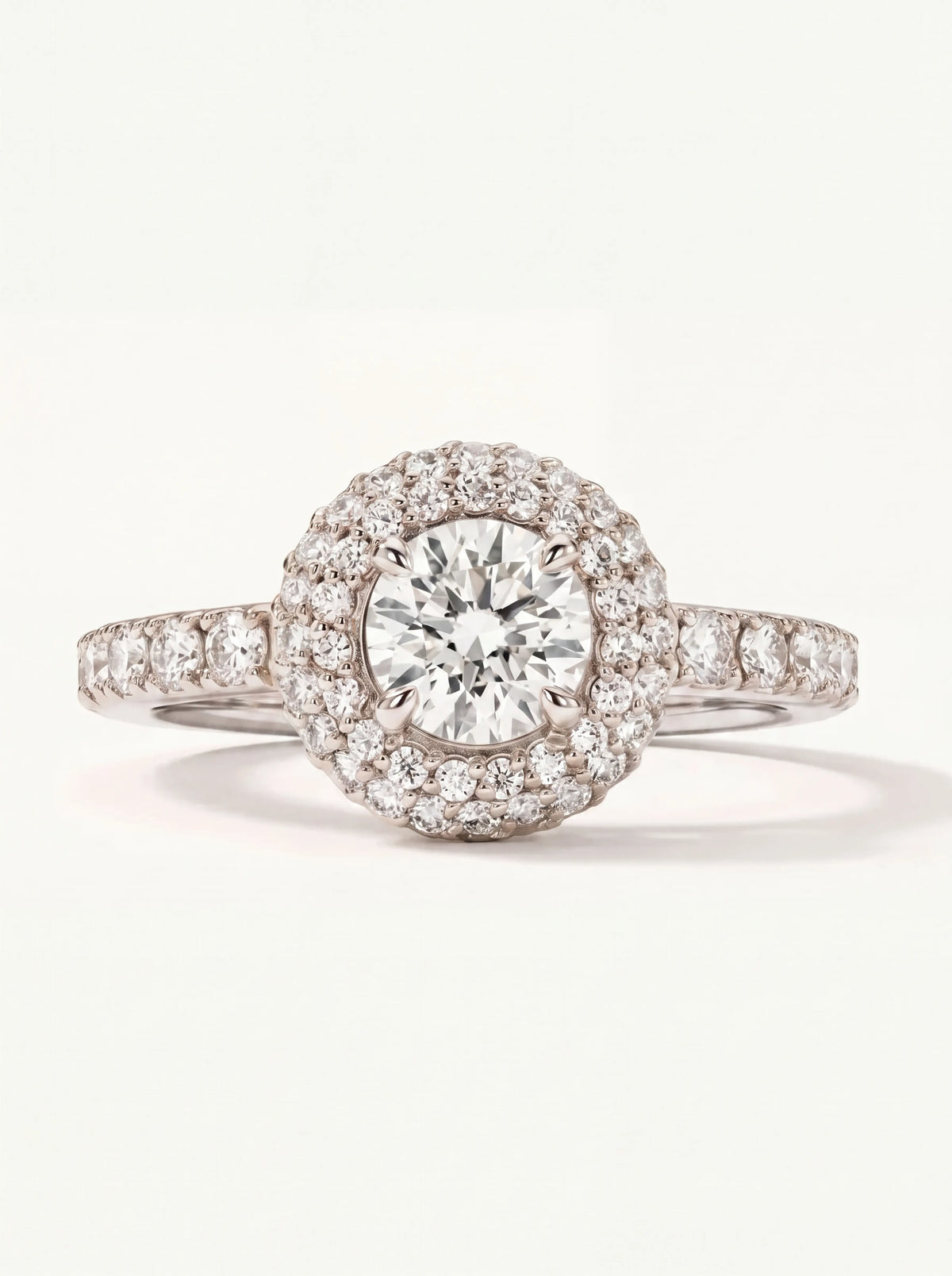 Double Halo Ring with 1.50 ct Round Diamond
