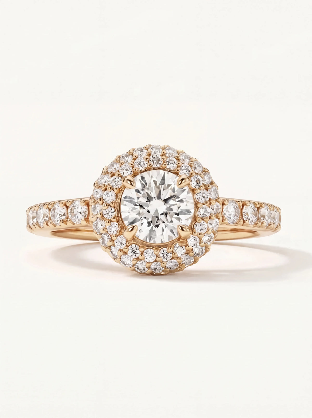 Double Halo Ring with 1.50 ct Round Diamond