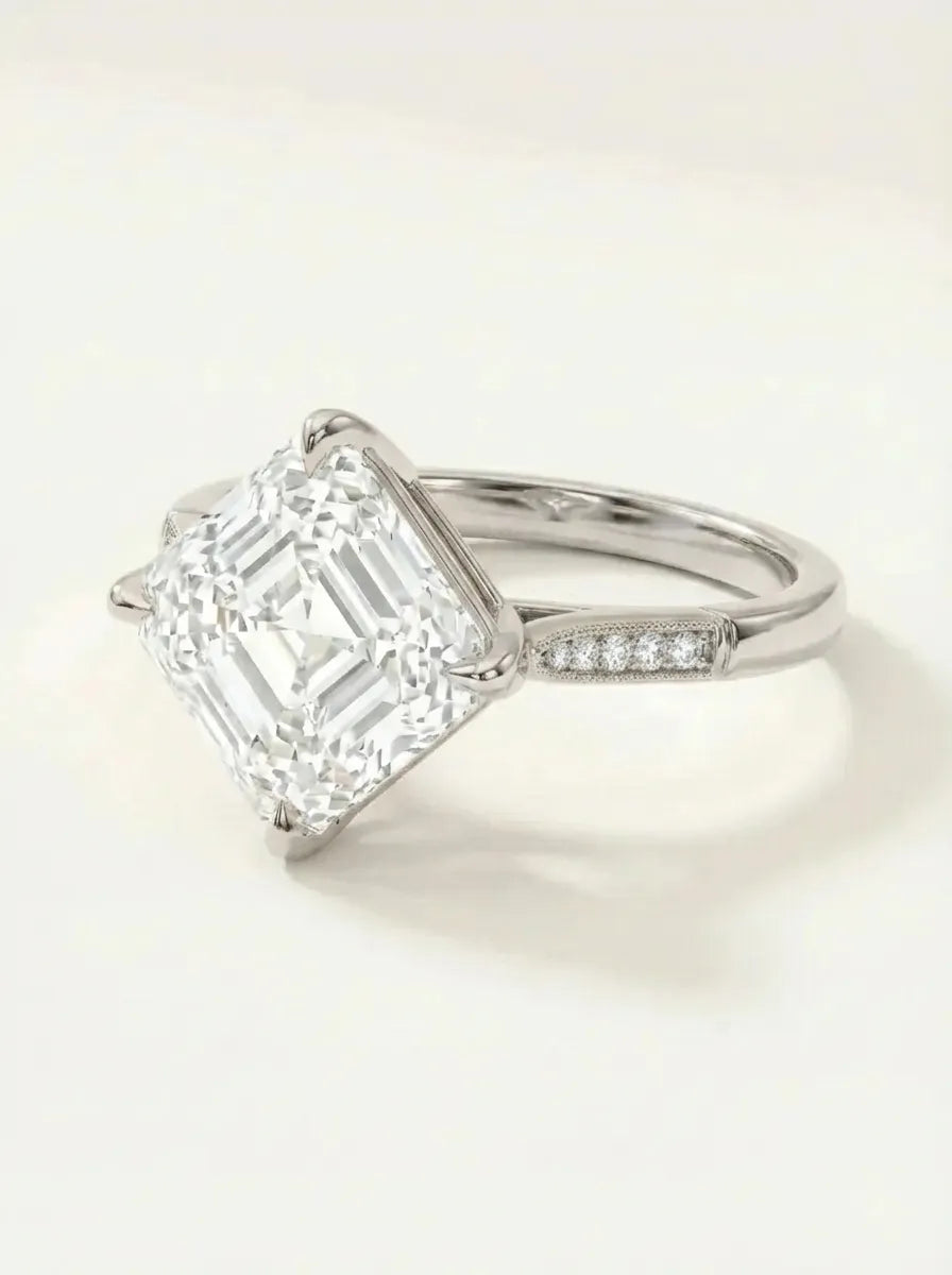 LAVERI sužadėtuvių žiedas su Asscher akmeniu